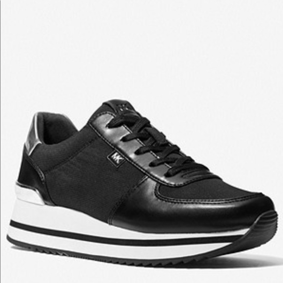 MICHAEL KORS MONIQUE TRAINER CANVAS Black Size:9 - Picture 6 of 7